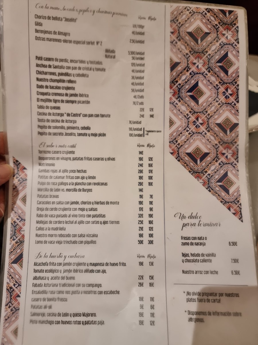 Menu Taberna La Elisa L Restaurante Comida Espanola Madrid-2